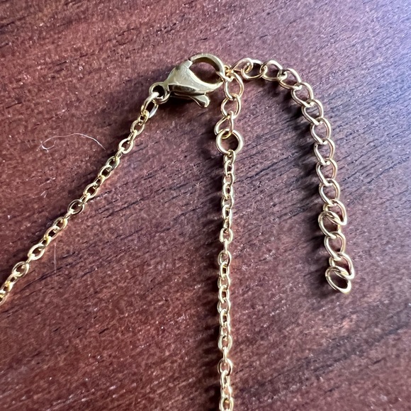 Gold tone necklace with 1ct cz pendant - Picture 5 of 5